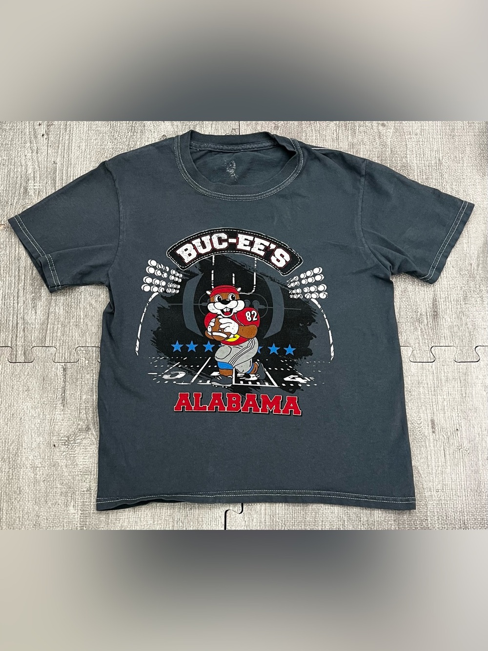 Buc-ee's Unisex Gray Alabama Football Graphic Crew Neck Short Sleeve T-Shirt YS